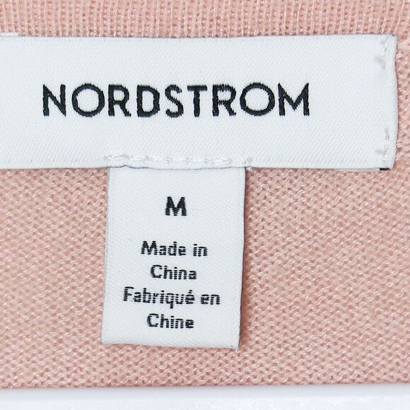 Nordstrom Womens Pima Cotton Cardigan‎ Sweater Size Medium Pink Office Staple - Picture 3 of 8